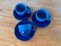 3 Tassen mit Untertassen, Cappuccino Tassen, blau Schleswig-Holstein - Oldenburg in Holstein Vorschau