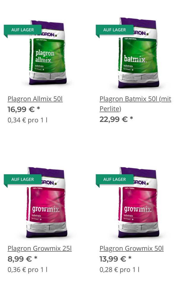 50l Plagron Light-Mix mit Perlite , Grow, Erde, Coco, Dünger, Samen, Growbox, Pflanzen in Düsseldorf
