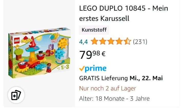 Lego Duplo 10845 Karusell in Weil am Rhein