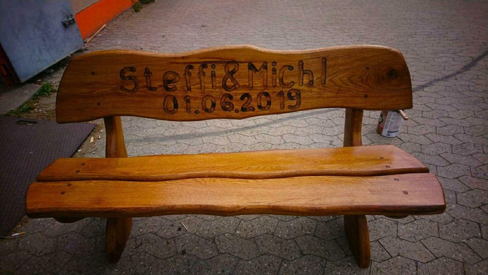 Gartenbank, Sitzbank, Bank aus Holz, Geschenk, Feiertagsdekor in Aurach