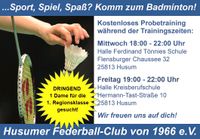 SpielerIN gesucht - Badminton Nordfriesland - Husum Vorschau