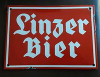 Schönes originales Emailschild Linzer Bier Bayern - Landshut Vorschau
