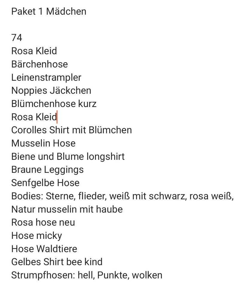 Kleidungspaket 74 Mädchen in Kirchheim unter Teck