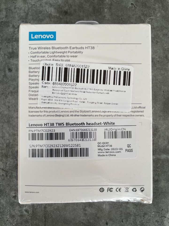 Lenovo Bluetooth Kopfhörer weiss Neu in Mönchengladbach