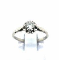 18K 750 Weiß Gold 0,33Ct Diamant Solitaire Solitär Ring RG 52/53 weihnachten Damen Geschenk Versand Händler echtschmuck Rheinland-Pfalz - Igel Vorschau