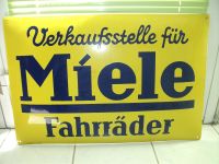 Altes Emailschild " VERKAUFSSTELLE FÜR MIELE FAHRRÄDER " vor 1945 Sachsen - Hartha Vorschau