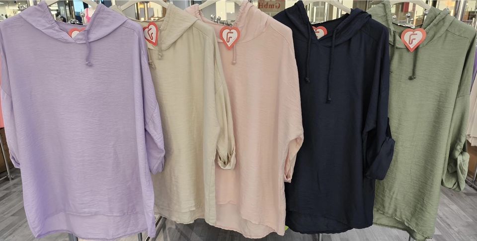 Damen leichte Bluse hoodie Tunika mit Kapuze l xl 2Xl in Groß-Gerau