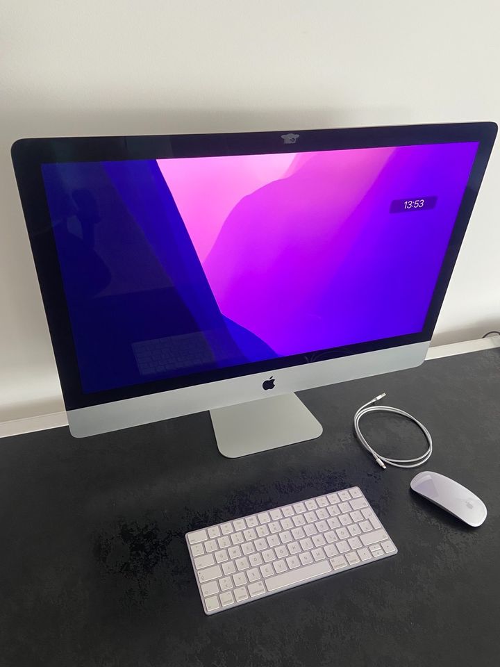 iMac Apple Computer 27 Zoll, 2017, Top Zustand, mit Zubehör in Dachau