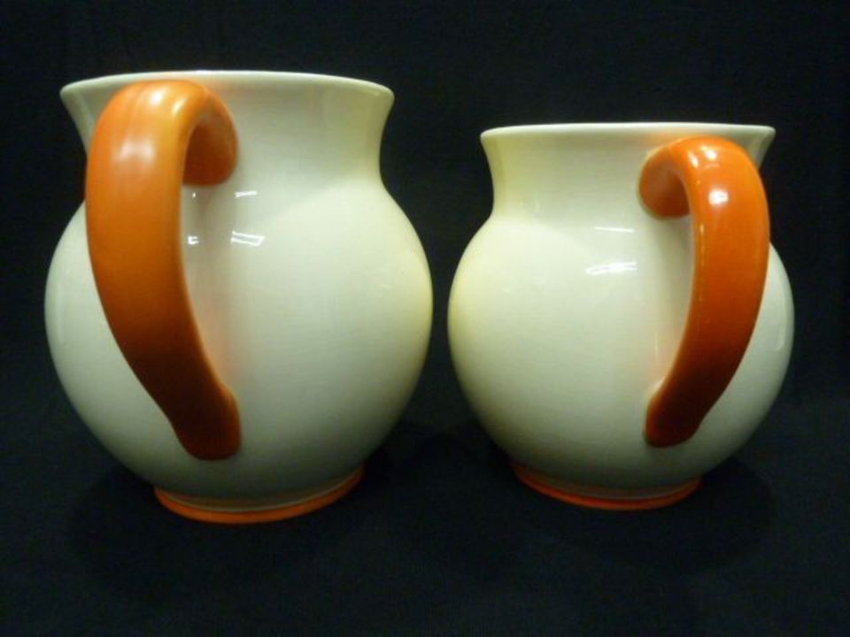 2 Waechtersbach/Wächtersbach Art Deco 1930 Krug Creme/Orange in Schwäbisch Gmünd