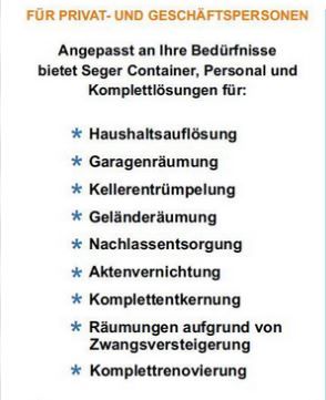 Wohnungsauflösung Entrümpelung Nachlass Privat oder Gewerblich in Münnerstadt