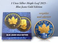 1 Unze (oz) Silber Maple Leaf 2023 Blue Jeans Gold Edition Niedersachsen - Wittingen Vorschau