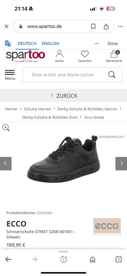 Ecco Schuhe große 38 Neu Preis 190€ in Hamburg