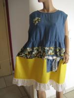 Upcycling Tunika Kleid Damen A-Linie 46/48 Unikat Bayern - Haßfurt Vorschau