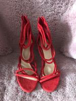Aldo Damen Sandalen Neu Gr 37 Velours Leder Rot Komfort Absatz 11 West - Nied Vorschau