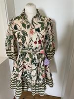 Lindsay Moda Blusenkleid Grün/Beige-Halbarm+Schleife Gr.38/40 Bayern - Asbach-Bäumenheim Vorschau