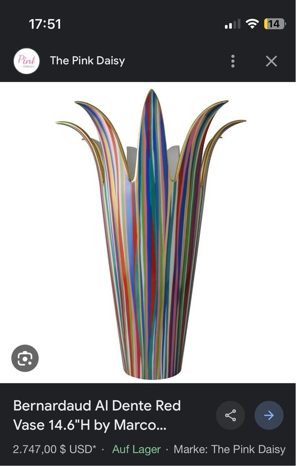 Bernardaud vase AL DENTE by Marco Menacci in Steinheim