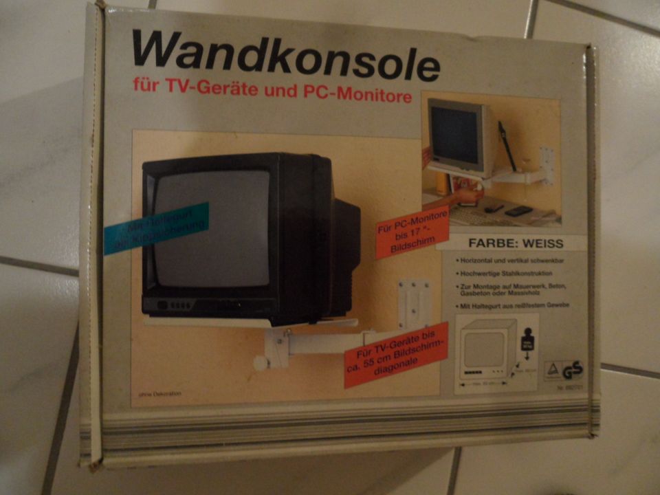 Monitor (TV) Wandkonsole weiß NEU! in Gochsheim