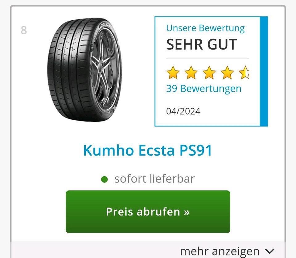 ! NEUE! Sommerreifen Kumho 215/65 R17 99V Ecsta HS52 in Nümbrecht