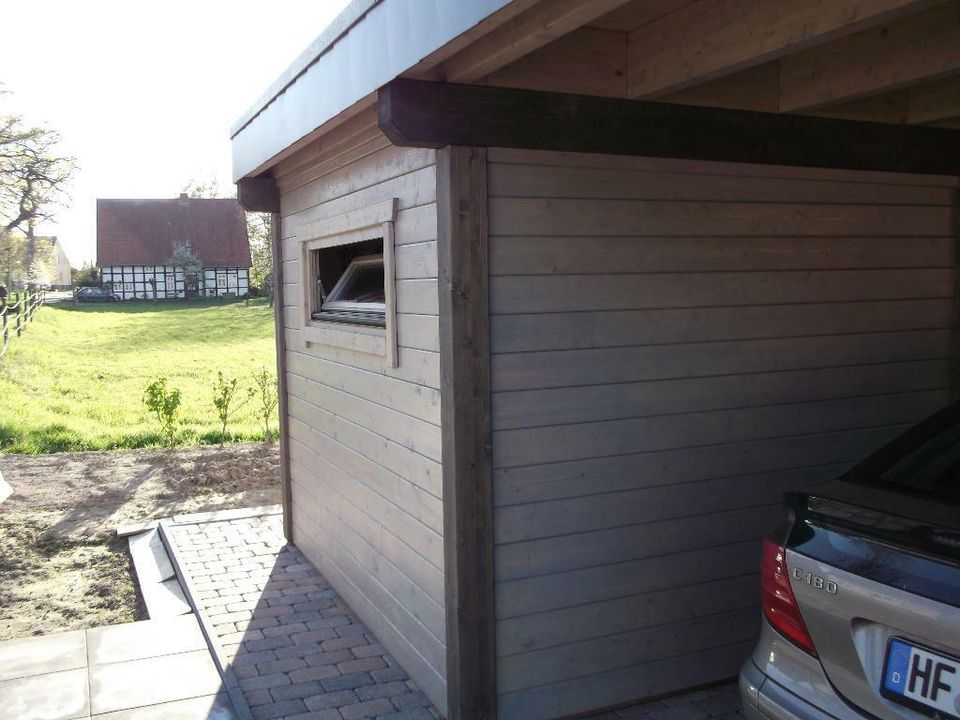 Carport Doppelcarport modern Abstellraum Leimholz BSH in Löhne