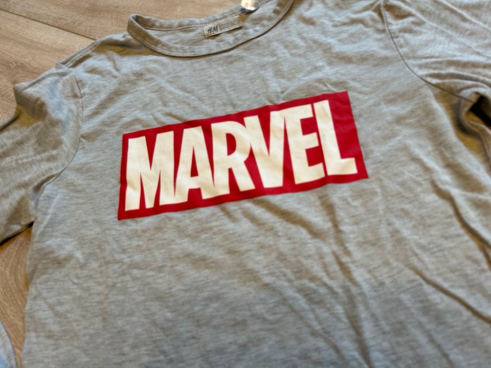 H&M Marvel Langarmshirt Gr. 158 164 grau Shirt in Baruth / Mark