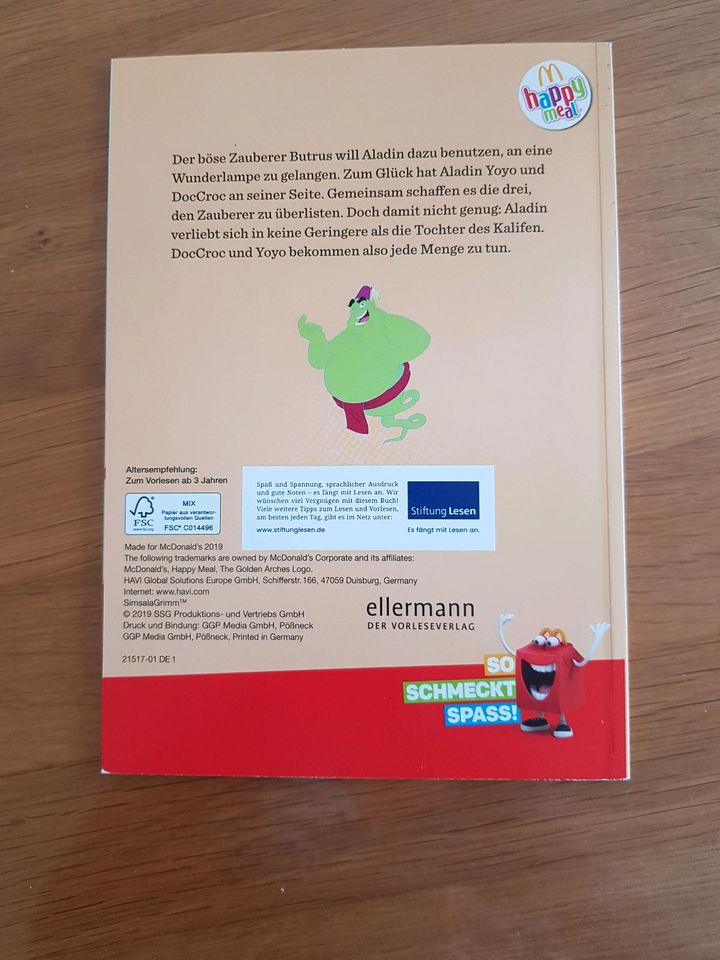 Buch Heft Happy Meal Simsala Grimm Aladin und die Wunderlampe in Höpfingen