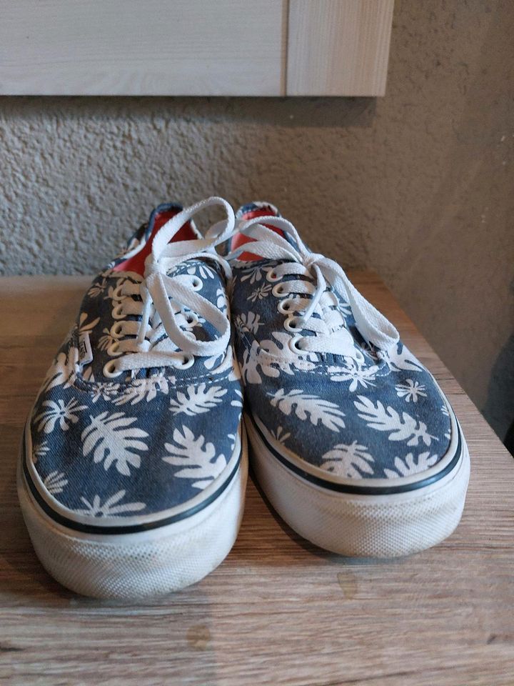 Vans Turnschuh Sneaker plant print Pflanze blau in Jena