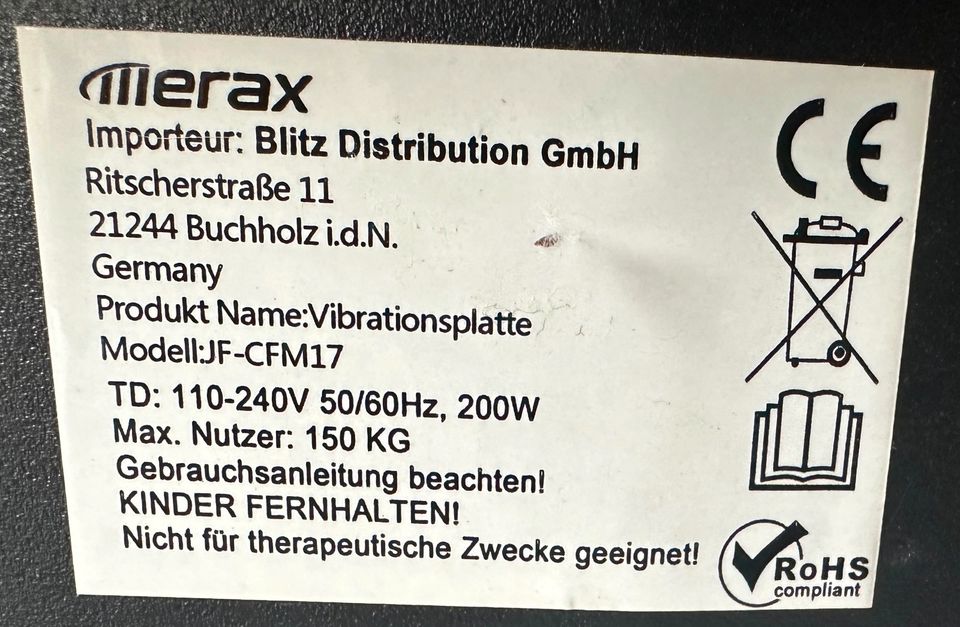 Merax Virbroboard - Vibrationsplatte in Schalkenbach