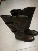 Sportliche Damenstiefel in dunkelbraunem Glattleder mit Ziernaht Baden-Württemberg - Winnenden Vorschau