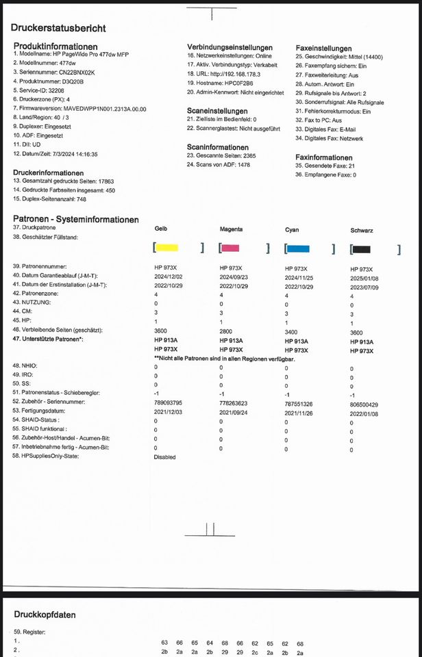 HP Drucker HP Page Wide MFP 477dw in Hilgert