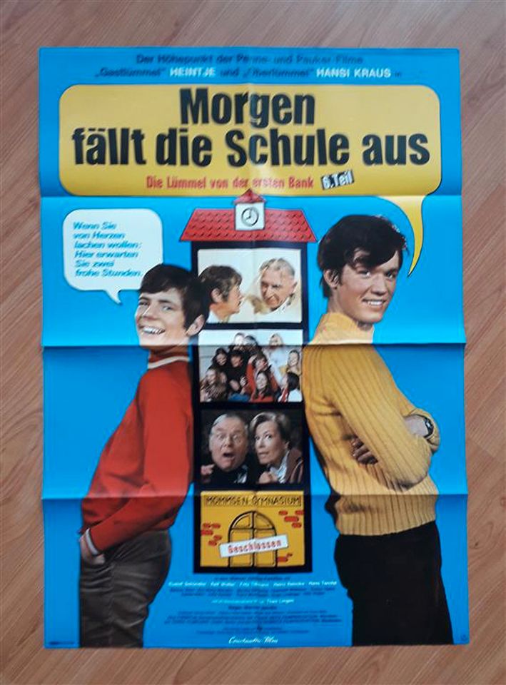 MORGEN FÄLLT DIE SCHULE AUS - Kinoplakat A1 - Gefaltet - 1971 in Bensheim