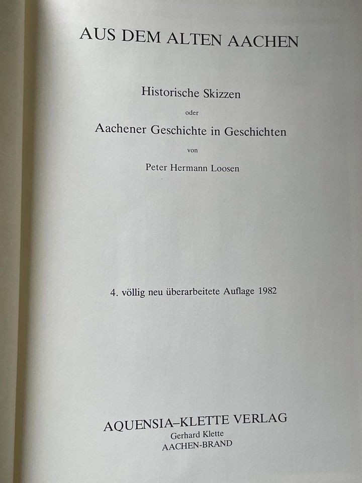 Buch Aus dem alten Aachen 1982 in Aachen