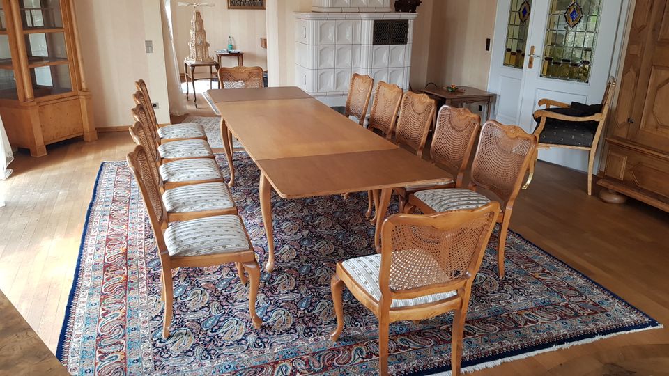 Original Biedermeier Esszimmer-Garnitur-Tisch 175x90cm,12 Stühle in Uelzen