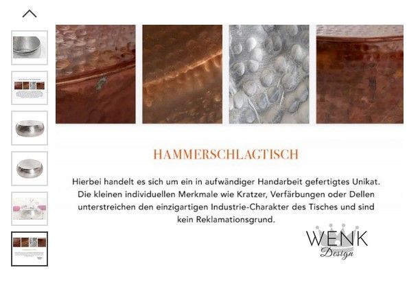 Neuer Designer Couchtisch Hammerschlag *silber* Pompon Orient in Essen