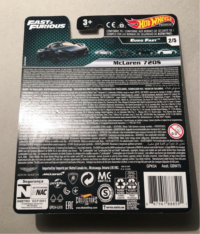 HOT WHEELS Retro Entertainment FAST & FURIOUS McLaren 720S Euro F in Bergheim