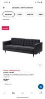 Landskrona 3er Sofa Schwarz Leder Niedersachsen - Stelle Vorschau