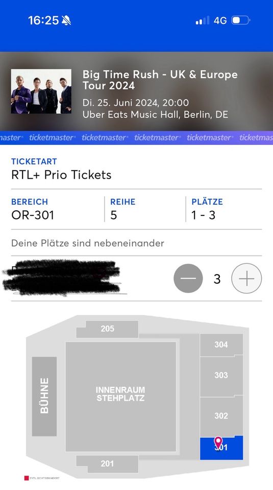 3x Konzert Tickets Big Time Rush in Berlin in Hannover