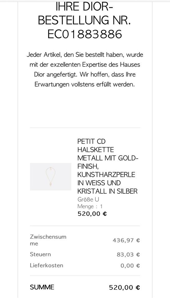 Dior Halskette in Günzburg