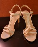 Brautschuhe Pumps Sandalen CTW Catwalk Gr. 38 weiß mit Glitzer Sachsen - Glauchau Vorschau