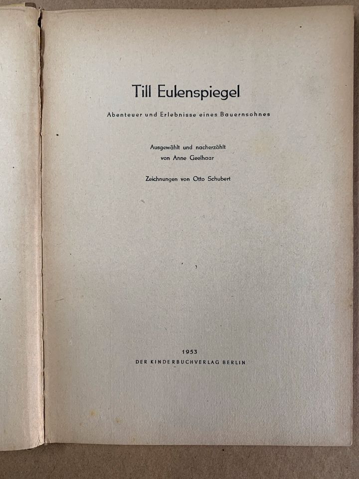 Till Eulenspiegel Buch Kinderbuch 1950 in Leipzig