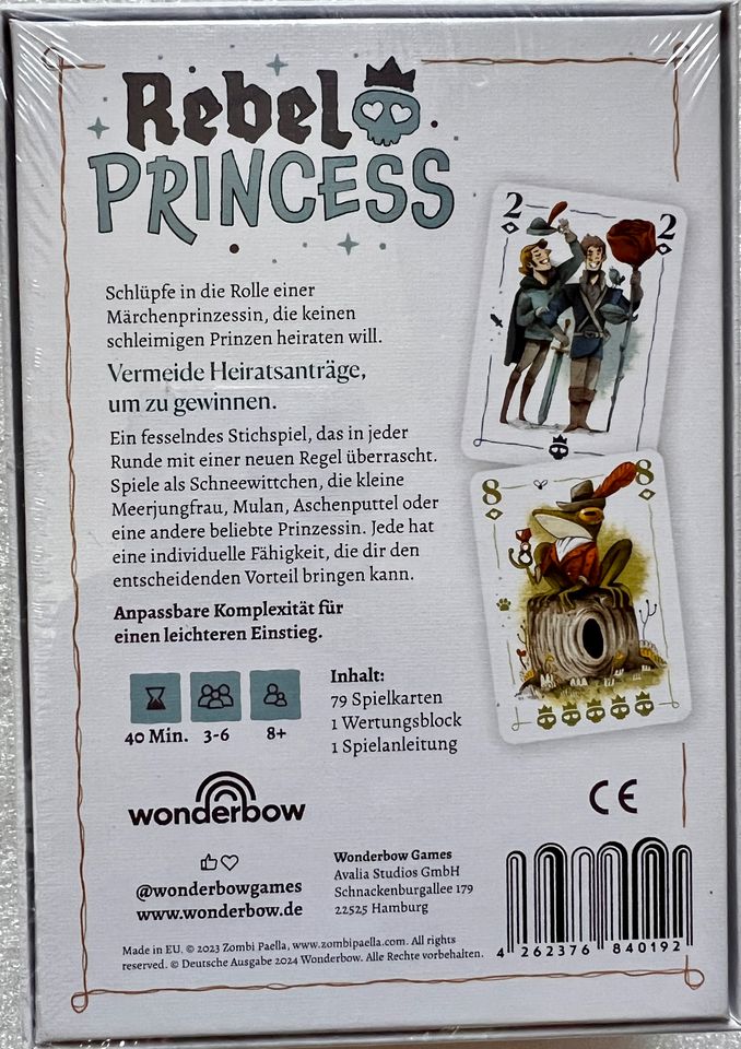 Rebel Princess Wonderbow Games Kartenspiel Familienspiel in Salgen