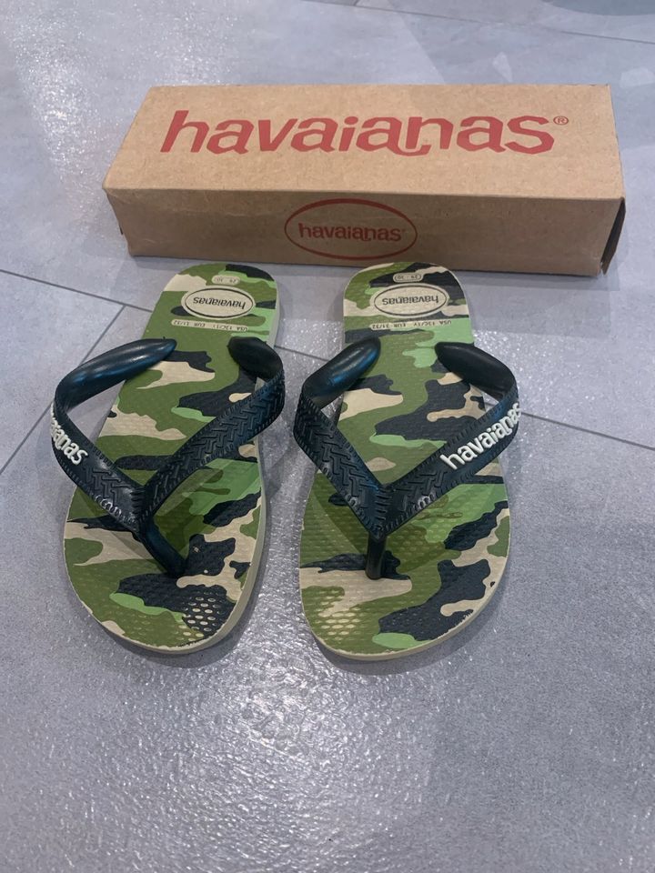 Havaianas Flip Flop Camu Camuflage beige schwarz grün EUR 31/32 in Schaafheim