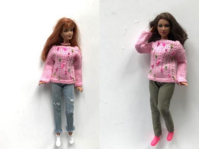 Barbie Curvy Kleidung,3St-Pullover.Neu.Handarbeit in Bad Nauheim