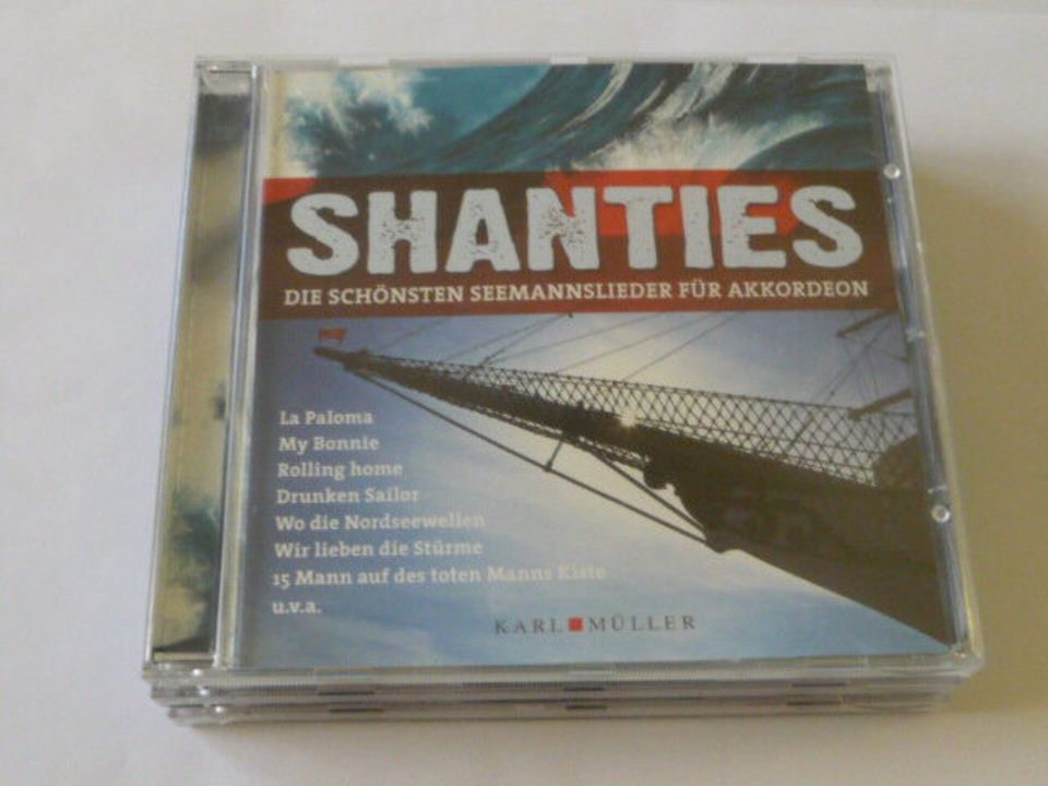 ☀️ CD 2010 SHANTIES - Die Schönsten Seemannslieder Für Akkordeon in Bottrop