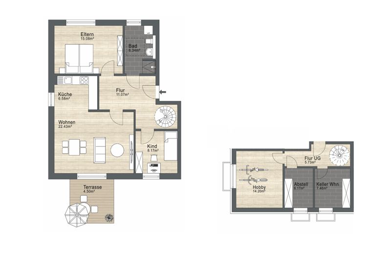 Exklusive Gartenwohnung im Neubauprojekt Seysdorf – Effizient und modern nach KfW40-QNG in Au