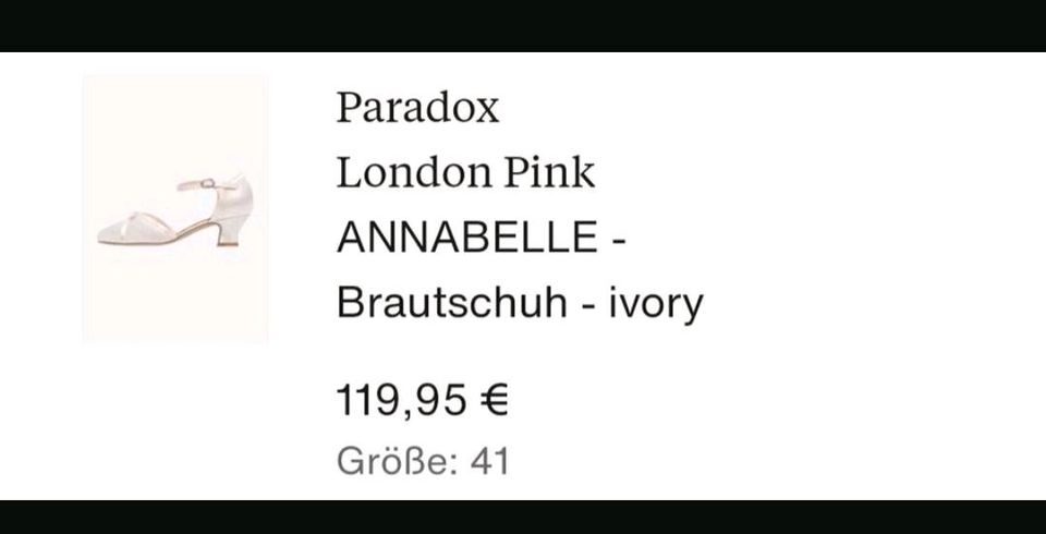 Paradox London Pink Brautschuhe Hochzeitskleid in Zwingenberg