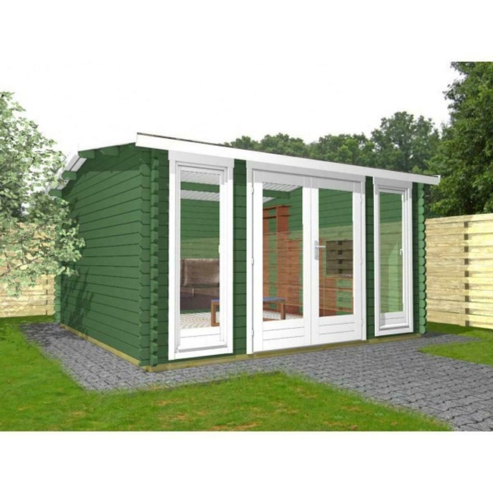 Gartenhaus Blockhaus Gerätehaus Holz 480x300cm, 40 mm, 403943 in Versmold