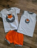 Handmade Set Sommer 122/128 Fuchsfamilie Shirt Short Baden-Württemberg - Hemsbach Vorschau