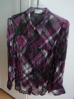 Bluse Chiffon schwarz/beere/weiß Karo (Gr.44/46) Kr. München - Unterföhring Vorschau