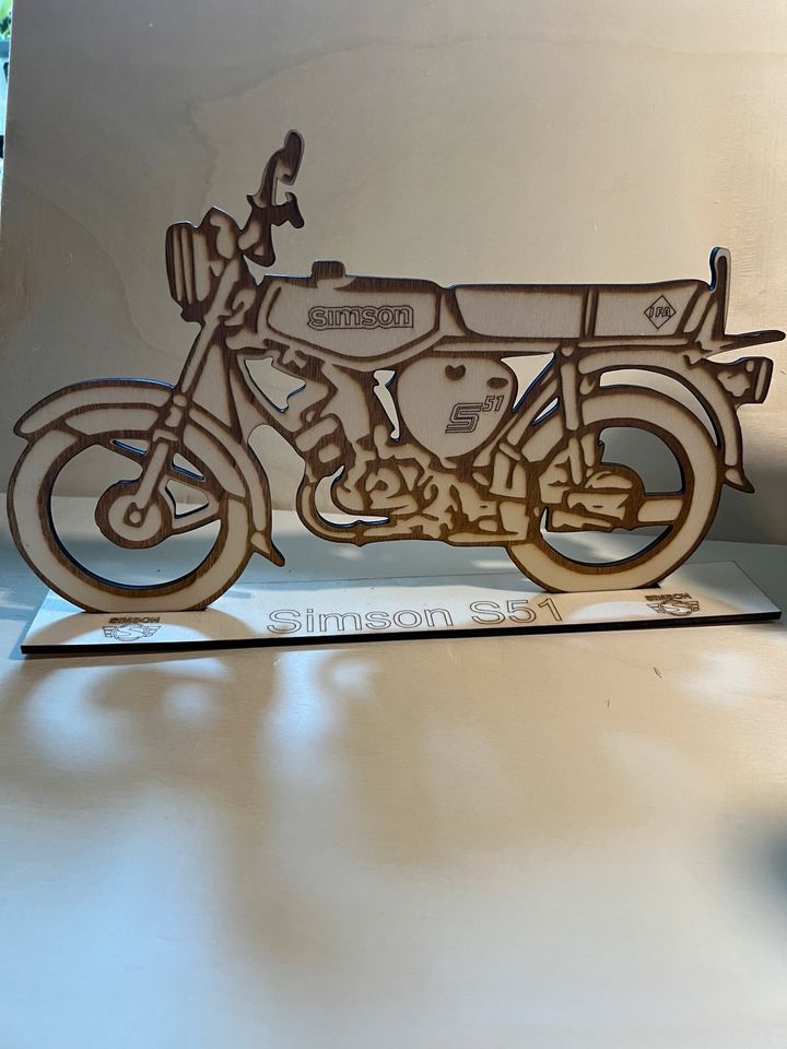 Deko Holz Moped  Motorrad Simson MZ Schwalbe S51 s50 in Hergisdorf