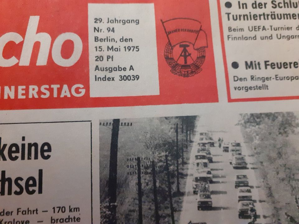 Deutsches Sportecho 15. Mai 1975........DDR in Bahretal